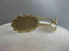 ANTIQUE LARGE 14K YELLOW GOLD OVAL MONOGRAM ETCHED CUFFLINKS 19MM X 12MM #20024