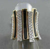 ANTIQUE WIDE 1.40CT DIAMOND & ONYX 18KT WHITE & ROSE MULTI ROW RING #0XRG5726T-A