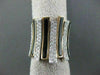 ANTIQUE WIDE 1.40CT DIAMOND & ONYX 18KT WHITE & ROSE MULTI ROW RING #0XRG5726T-A
