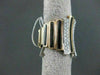 ANTIQUE WIDE 1.40CT DIAMOND & ONYX 18KT WHITE & ROSE MULTI ROW RING #0XRG5726T-A