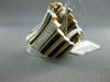 ANTIQUE WIDE 1.40CT DIAMOND & ONYX 18KT WHITE & ROSE MULTI ROW RING #0XRG5726T-A