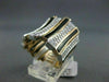 ANTIQUE WIDE 1.40CT DIAMOND & ONYX 18KT WHITE & ROSE MULTI ROW RING #0XRG5726T-A