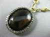 ANTIQUE LARGE 28.86CT FANCY DIAMOND & AAA SMOKY TOPAZ 14KT YELLOW GOLD NECKLACE