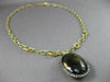 ANTIQUE LARGE 28.86CT FANCY DIAMOND & AAA SMOKY TOPAZ 14KT YELLOW GOLD NECKLACE