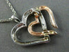 ESTATE .06CT DIAMOND 14KT WHITE & ROSE GOLD DOUBLE HEART LOVE PENDANT WITH CHAIN