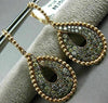 LARGE 2.24CT MULTI COLOR DIAMOND 18K ROSE GOLD BEADED TEAR DROP HANGING EARRINGS