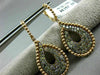 LARGE 2.24CT MULTI COLOR DIAMOND 18K ROSE GOLD BEADED TEAR DROP HANGING EARRINGS