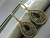 LARGE 2.24CT MULTI COLOR DIAMOND 18K ROSE GOLD BEADED TEAR DROP HANGING EARRINGS