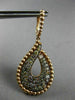 LARGE 2.24CT MULTI COLOR DIAMOND 18K ROSE GOLD BEADED TEAR DROP HANGING EARRINGS
