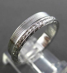 ANTIQUE WIDE 14K WHITE GOLD 3D FILIGREE ETERNITY WEDDING ANNIVERSARY RING #18941