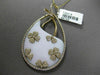 ANTIQUE LARGE 24CT DIAMOND & AGATE 18KT YELLOW GOLD FLORAL FLOATING DROP PENDANT