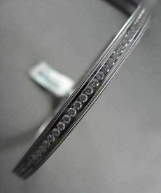 ANTIQUE MILGRAIN 2.0CT DIAMOND 14KT WHITE GOLD 5MM WIDE BANGLE ONE OF A KIND!!!!