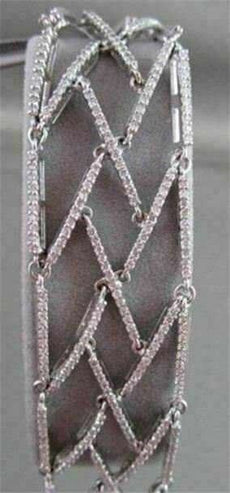 ANTIQUE WIDE 3.45CTW FILIGREE 14KT DIAMOND ZIGZAG BRACELET BEAUTIFUL!!!!!!!!!!
