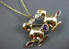 ANTIQUE LARGE 1.50CT AAA MULTI GEM 18KT YELLOW GOLD LOVE DUCK BROOCH CUTE #20178