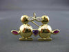ANTIQUE LARGE 1.50CT AAA MULTI GEM 18KT YELLOW GOLD LOVE DUCK BROOCH CUTE #20178