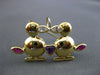 ANTIQUE LARGE 1.50CT AAA MULTI GEM 18KT YELLOW GOLD LOVE DUCK BROOCH CUTE #20178