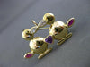 ANTIQUE LARGE 1.50CT AAA MULTI GEM 18KT YELLOW GOLD LOVE DUCK BROOCH CUTE #20178