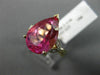 5.04CT DIAMOND & AAA PEAR SHAPE PINK TOPAZ 14KT YELLOW GOLD 3D ENGAGEMENT RING