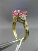 5.04CT DIAMOND & AAA PEAR SHAPE PINK TOPAZ 14KT YELLOW GOLD 3D ENGAGEMENT RING