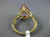 5.04CT DIAMOND & AAA PEAR SHAPE PINK TOPAZ 14KT YELLOW GOLD 3D ENGAGEMENT RING