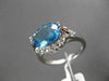 ANTIQUE 3.0CT DIAMOND & AAA BLUE TOPAZ 14KT WHITE GOLD FILIGREE EXTRA FACET RING