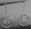 ESTATE LARGE .24CT DIAMOND 14KT WHITE GOLD MULTI CIRCLE ETOILE DROP EARRINGS