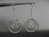 ESTATE LARGE .24CT DIAMOND 14KT WHITE GOLD MULTI CIRCLE ETOILE DROP EARRINGS