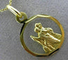 ESTATE 14KT YELLOW GOLD 3D HANDCRAFTED SAINT CHRISTOPHER FLOATING PENDANT #2008
