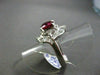 ANTIQUE LARGE 2.2CT DIAMOND & AAA RUBY PLATINUM FILIGREE BALLERINA COCKTAIL RING