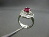 ANTIQUE LARGE 2.2CT DIAMOND & AAA RUBY PLATINUM FILIGREE BALLERINA COCKTAIL RING