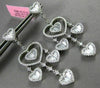 LARGE 3.48CT ROUND & BAGUETTE DIAMOND 18KT WHITE GOLD HEART CHANDELIER EARRINGS
