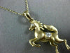 ESTATE .04CT DIAMOND 14K YELLOW GOLD 3D HANDCRAFETD MATTE HORSE FLOATING PENDANT