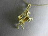 ESTATE .04CT DIAMOND 14K YELLOW GOLD 3D HANDCRAFETD MATTE HORSE FLOATING PENDANT