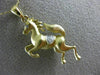 ESTATE .04CT DIAMOND 14K YELLOW GOLD 3D HANDCRAFETD MATTE HORSE FLOATING PENDANT