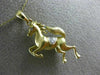 ESTATE .04CT DIAMOND 14K YELLOW GOLD 3D HANDCRAFETD MATTE HORSE FLOATING PENDANT