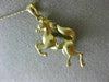 ESTATE .04CT DIAMOND 14K YELLOW GOLD 3D HANDCRAFETD MATTE HORSE FLOATING PENDANT