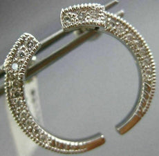 ANTIQUE .72CT DIAMOND 14KT WHITE GOLD 3D CLASSIC MOON SHAPE EARRINGS #21750