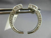 ANTIQUE .72CT DIAMOND 14KT WHITE GOLD 3D CLASSIC MOON SHAPE EARRINGS #21750
