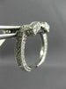 ANTIQUE .72CT DIAMOND 14KT WHITE GOLD 3D CLASSIC MOON SHAPE EARRINGS #21750
