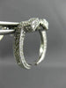 ANTIQUE .72CT DIAMOND 14KT WHITE GOLD 3D CLASSIC MOON SHAPE EARRINGS #21750