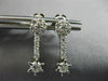 ANTIQUE .50CT DIAMOND 14KT WHITE GOLD SOLITAIRE FLOWER HANGING EARRINGS #17852
