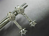 ANTIQUE .50CT DIAMOND 14KT WHITE GOLD SOLITAIRE FLOWER HANGING EARRINGS #17852