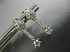 ANTIQUE .50CT DIAMOND 14KT WHITE GOLD SOLITAIRE FLOWER HANGING EARRINGS #17852
