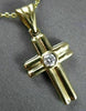 ESTATE .15CT DIAMOND 14KT TWO TONE GOLD SOLITAIRE FLOATING CROSS PENDANT #11344