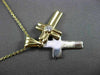 ESTATE .15CT DIAMOND 14KT TWO TONE GOLD SOLITAIRE FLOATING CROSS PENDANT #11344