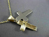 ESTATE .15CT DIAMOND 14KT TWO TONE GOLD SOLITAIRE FLOATING CROSS PENDANT #11344