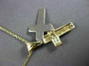ESTATE .15CT DIAMOND 14KT TWO TONE GOLD SOLITAIRE FLOATING CROSS PENDANT #11344