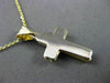 ESTATE .15CT DIAMOND 14KT TWO TONE GOLD SOLITAIRE FLOATING CROSS PENDANT #11344
