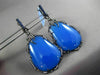 ANTIQUE MASSIVE 70.05CT DIAMOND & AAA MULTI GEM 14KT BLACK GOLD HANGING EARRINGS