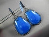 ANTIQUE MASSIVE 70.05CT DIAMOND & AAA MULTI GEM 14KT BLACK GOLD HANGING EARRINGS
